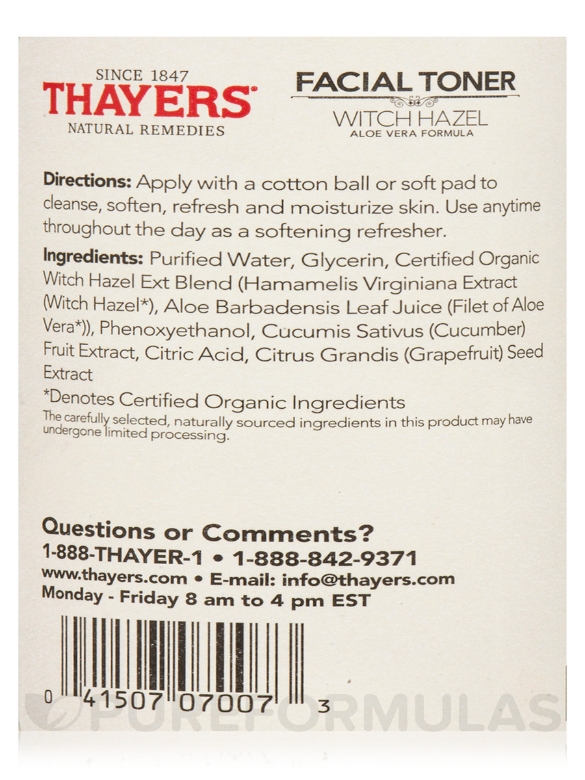 Witch Hazel Toner with Aloe Vera