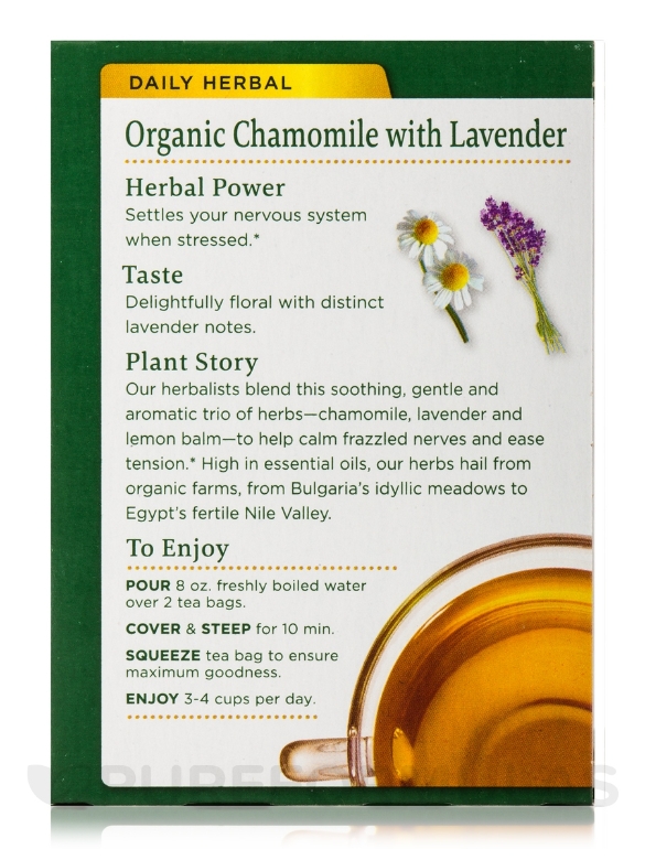 Organic Chamomile with Lavender Tea - 16 Tea Bags - Alternate View 3