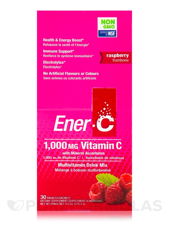 Ener-C Raspberry - 1 Box of 30 Packets - Alternate View 2