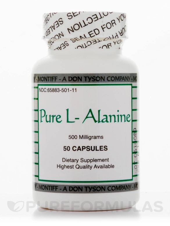 Pure L-Alanine 500 mg - 50 Capsules