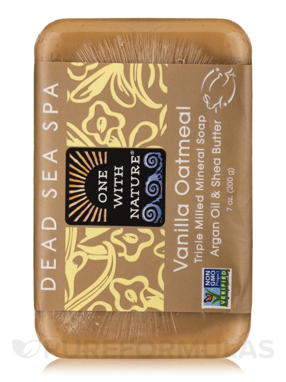 Vanilla Oatmeal - Triple Milled Mineral Soap Bar with Argan Oil & Shea Butter - 7 oz (200 Grams) - Alternate View 3