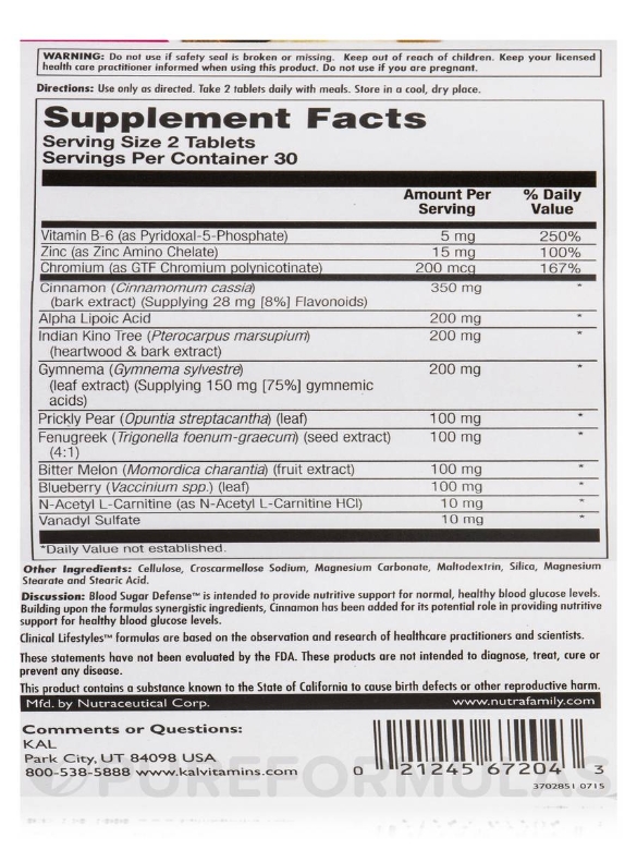 Blood Sugar Defense™ - 60 Tablets - Alternate View 4