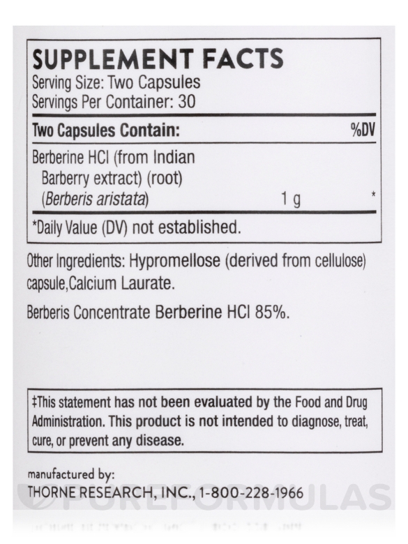 Berberine (formerly Berberine-500) - 60 Capsules - Alternate View 4