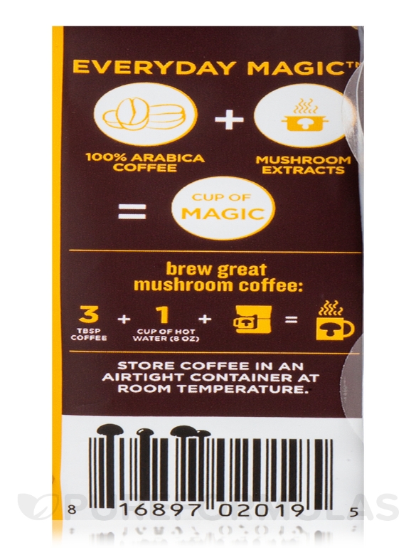 Mushroom Coffee Mix with Lion's Mane & Chaga - Dark Roast Ground - Fruity + Medium Flavor - 12 oz (340 Grams) - Alternate View 6