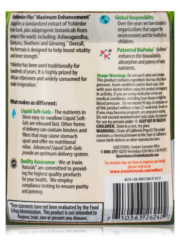 Yohimbe-Plus® Maximum Enhancement - 100 Liquid Soft-Gels - Alternate View 4