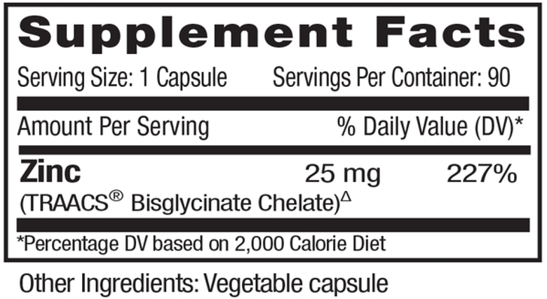 Pure Albion® Zinc 25 mg - 90 Vegetable Capsules - Alternate View 4