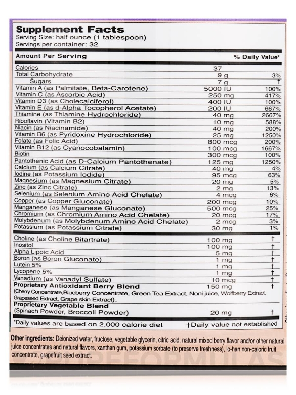 Liquid Mega MultiVitamins & Minerals - 1 Pint (16 fl. oz) - Alternate View 3