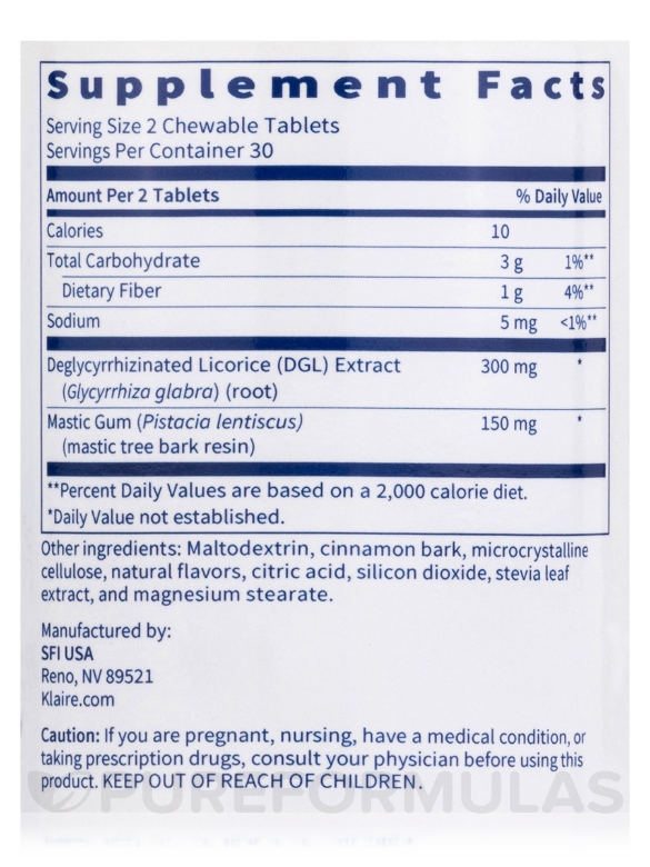 Mastic Gum/DGL - 60 Chewable Tablets - Alternate View 3