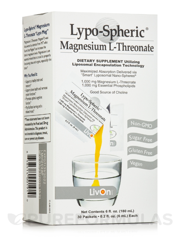 Lypo-Spheric® Magnesium L-Threonate - 30 Packets