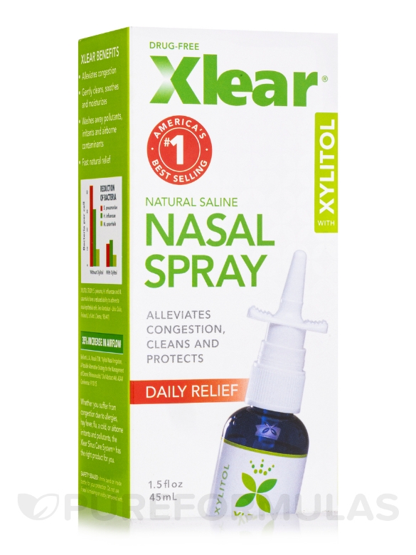 Xlear® Natural Saline Nasal Spray - Daily Relief - 1.5 fl. oz (45 ml)