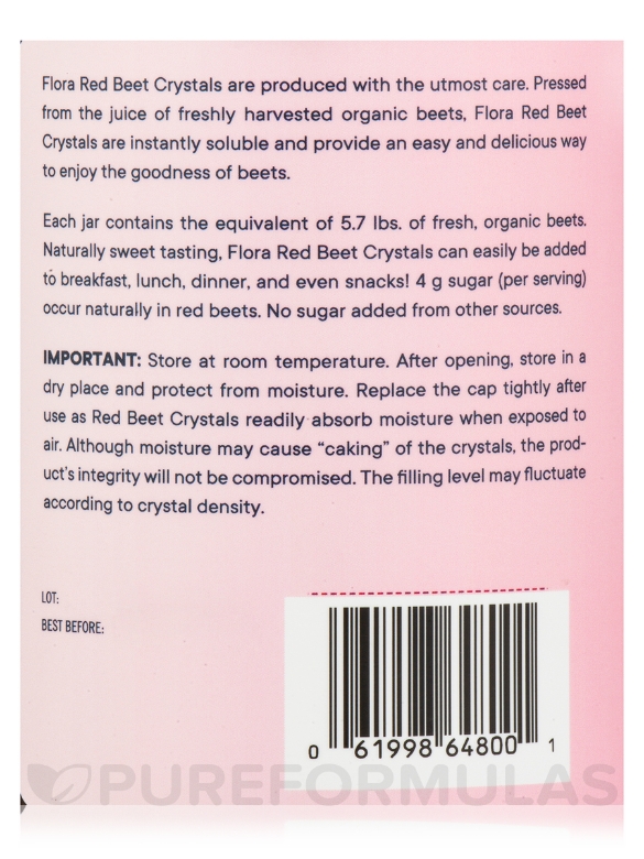 Organic Red Beet Crystals - 7 oz (200 Grams) - Alternate View 4