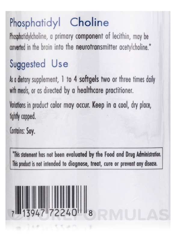 Phosphatidyl Choline - 100 Softgels - Alternate View 4