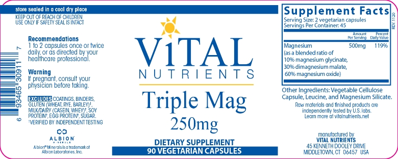 Triple Mag 250 mg - 90 Capsules - Alternate View 3