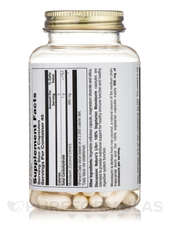 Monolaurin - 90 Vegetarian Capsules - Alternate View 2