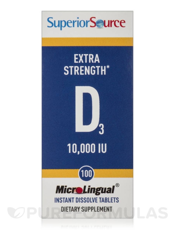 Vitamin D3 10000 IU - Extra Strength - 100 MicroLingual® Tablets - Alternate View 1