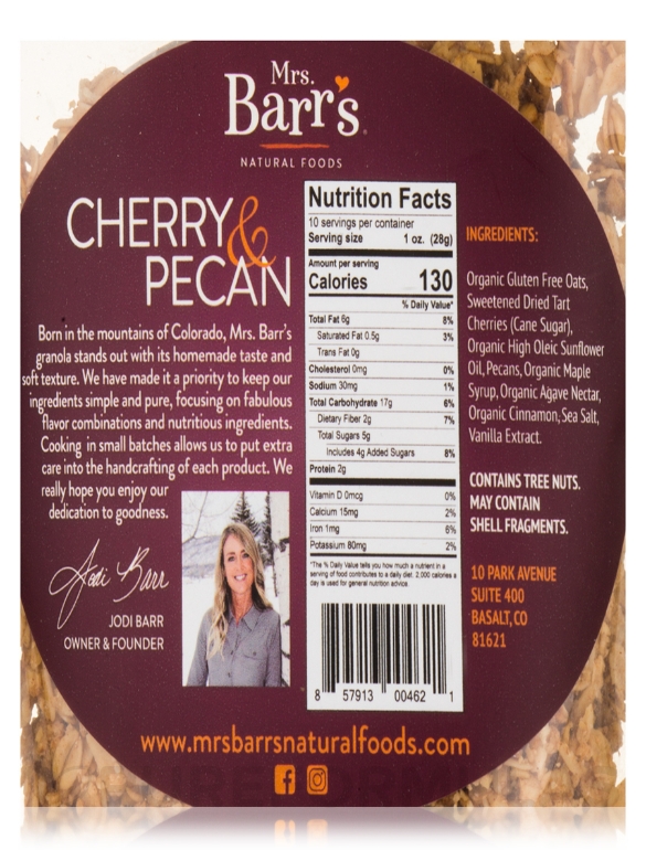 Cherry & Pecan Granola - 10 oz (283 Grams) - Alternate View 2