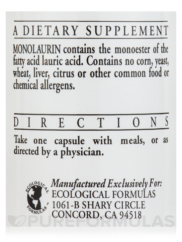 Monolaurin 300 mg - 90 Capsules - Alternate View 4