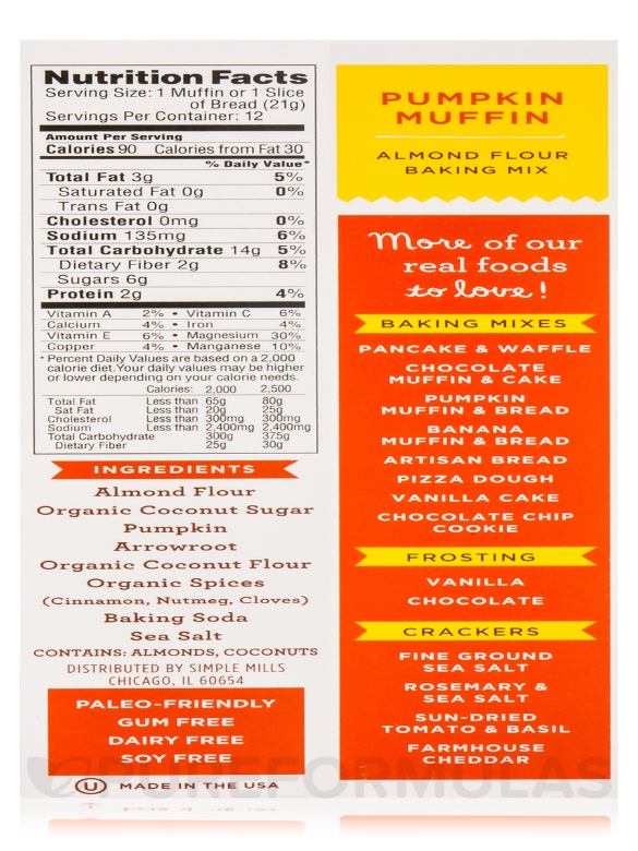 Almond Flour Pumpkin Muffin & Bread Mix - 9 oz (255 Grams) - Alternate View 6