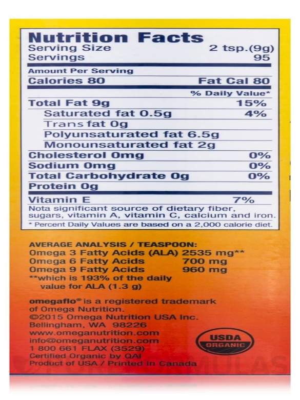 Flax Oil (Organic) - 32 fl. oz (946 ml) - Alternate View 4