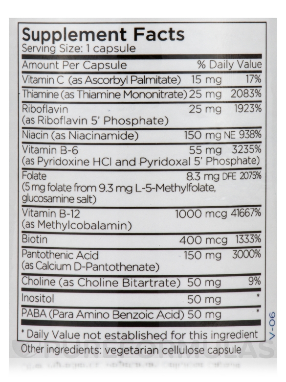 B-Complex + 5 mg L-Methylfolate - 30 Capsules - Alternate View 3