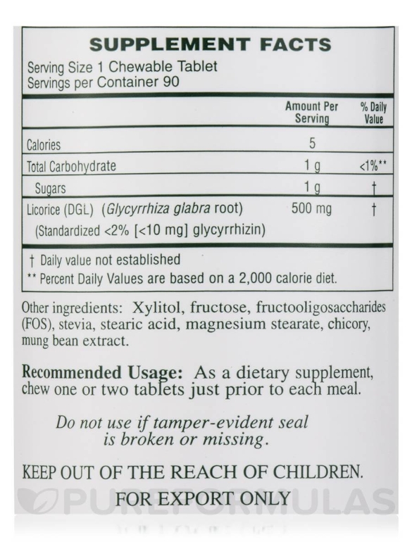 Chewable Licorice (Deglycyrrhizinated) - 90 Chewable Tablets - Alternate View 3