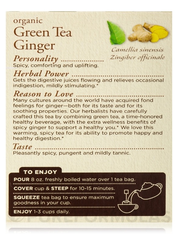 Organic Green Tea with Ginger - 16 Tea Bags - Alternate View 6