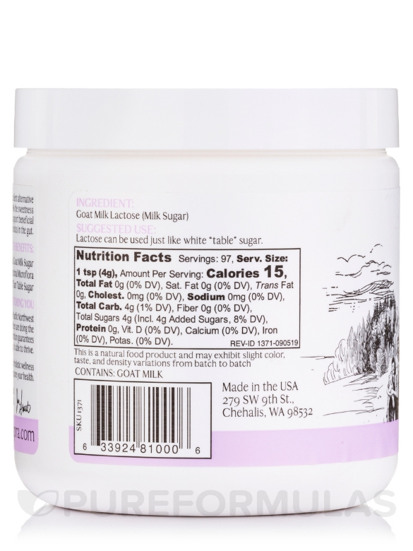 Goat Milk Lactose - 13.8 oz (391 Grams) - Alternate View 3