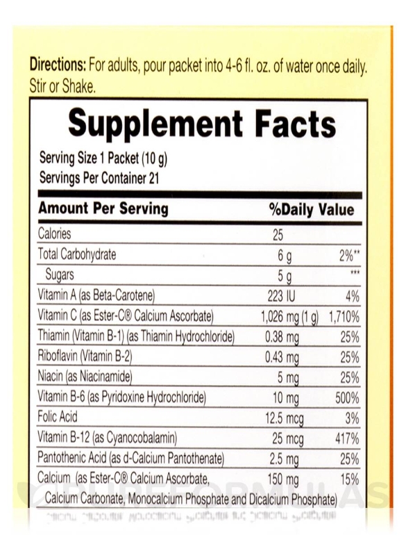 Ester-C® 1000 mg Effervescent Orange Powder - 1 Box of 21 Single Serving Packets - Alternate View 8