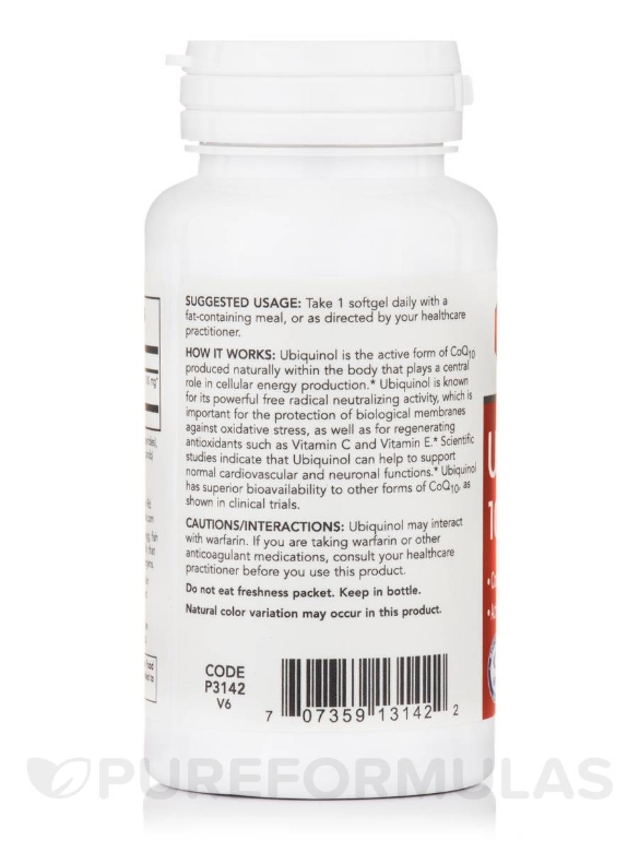 Ubiquinol 100 mg - 60 Softgels - Alternate View 2