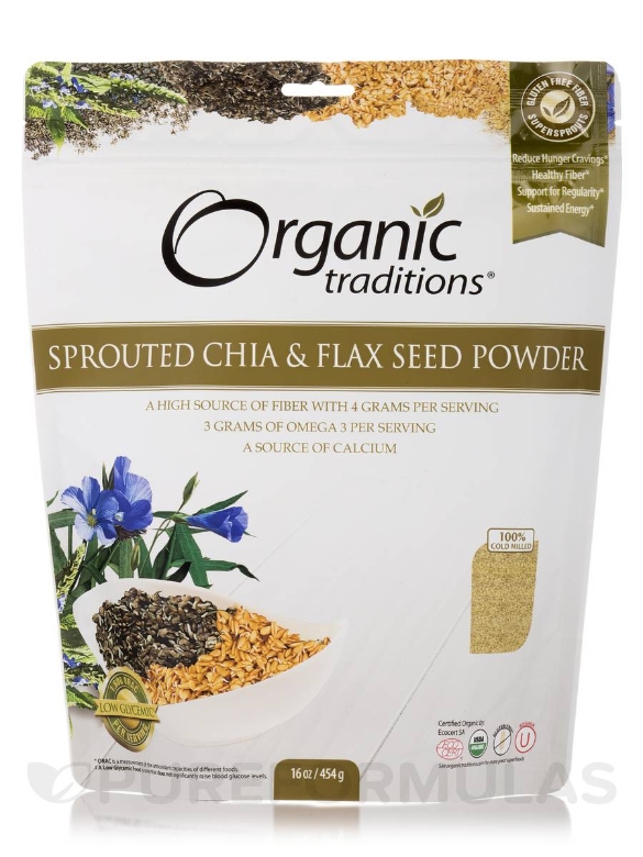 Sprouted Chia and Flax Seed Powder - 16 oz (454 Grams)