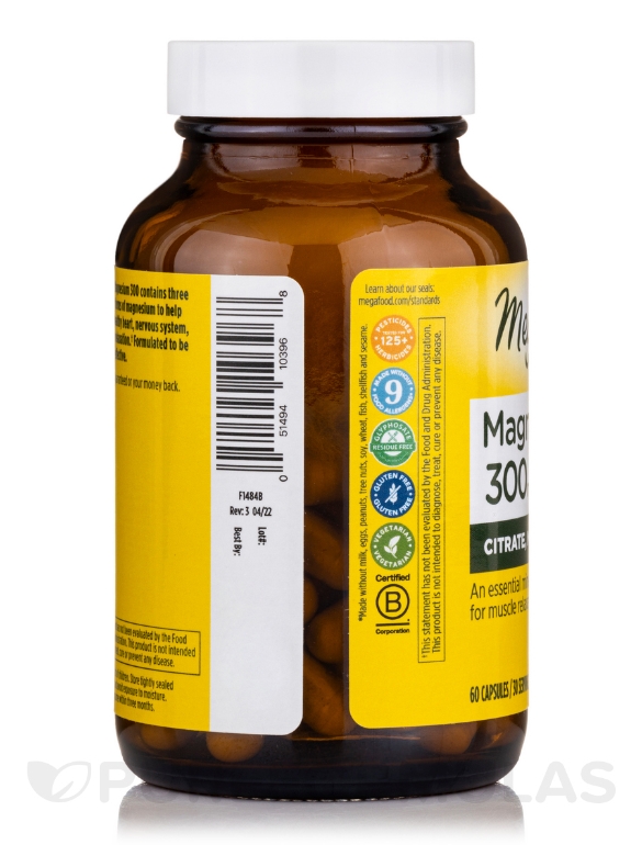 Magnesium 300 mg - 60 Capsules - Alternate View 3