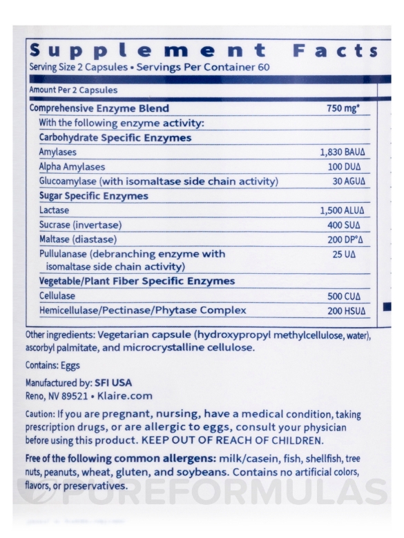 Vital-Zymes Complete - 120 Vegetarian Capsules - Alternate View 3