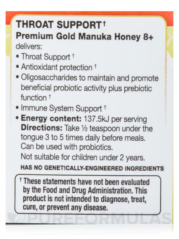 Premium Gold Throat Manuka Honey 8+ MGO 200 - 8.8 oz (250 Grams) - Alternate View 6