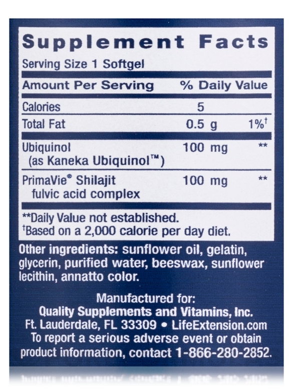 Super Ubiquinol CoQ10 with Enhanced Mitochondrial Support 100 mg - 60 Softgels - Alternate View 3