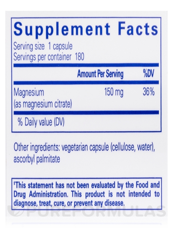 Magnesium (Citrate) - 180 Capsules - Alternate View 4