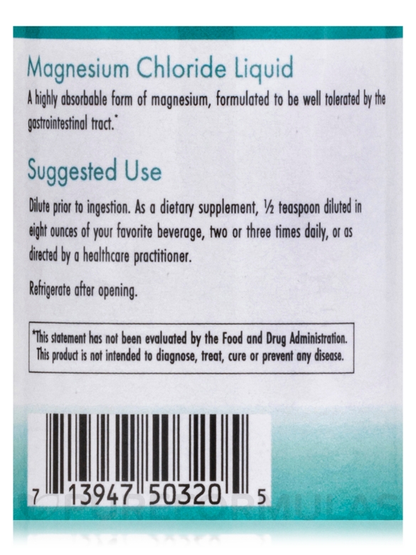 Magnesium Chloride Liquid - 8 fl. oz (236 ml) - Alternate View 4