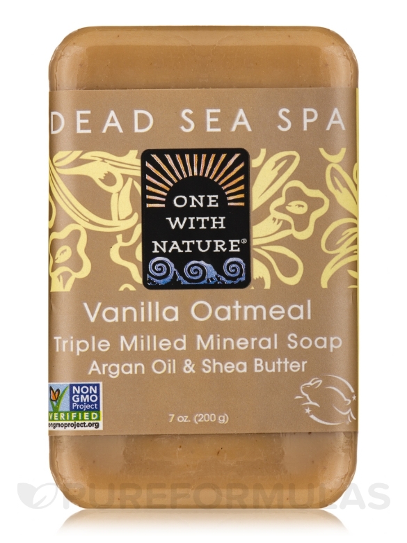 Vanilla Oatmeal - Triple Milled Mineral Soap Bar with Argan Oil & Shea Butter - 7 oz (200 Grams) - Alternate View 1