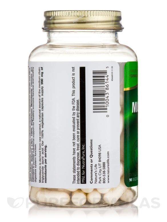 Monolaurin - 90 Vegetarian Capsules - Alternate View 3