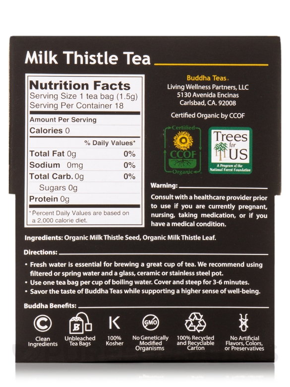 Organic Milk Thistle Tea - 18 Tea Bags - Alternate View 4