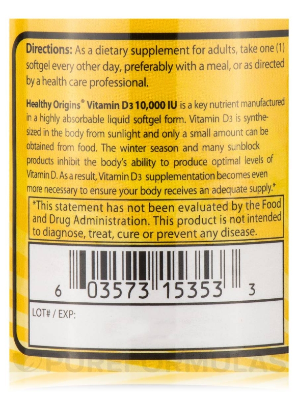 Vitamin D3 10000 IU - 120 Softgels - Alternate View 4