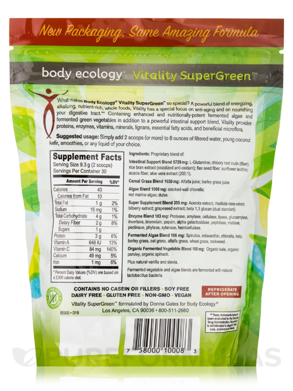 Vitality SuperGreen™ Powder - 9.7 oz (279 Grams) - Alternate View 1