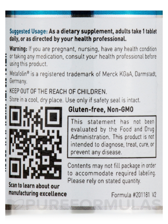 Methyl Folate L-5-MTHF - 60 Tablets - Alternate View 5