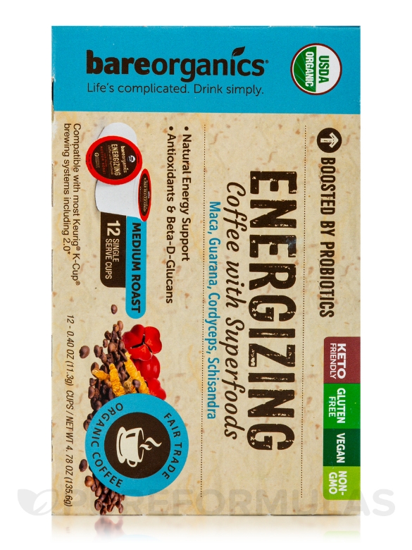 Energizing Coffee with Superfoods - 12 Single-serve Cups (4.78 oz / 135.6 Grams) - Alternate View 4