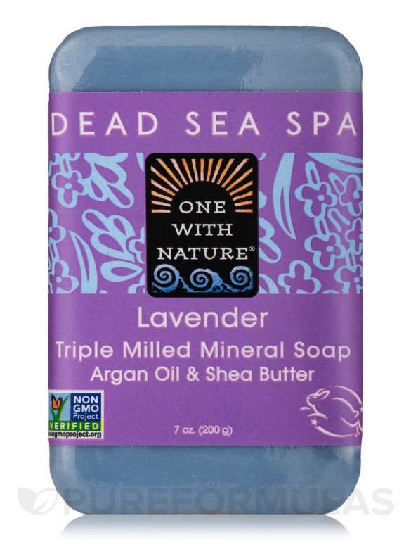 Lavender - Triple Milled Mineral Soap Bar with Argan Oil & Shea Butter - 7 oz (200 Grams) - Alternate View 1