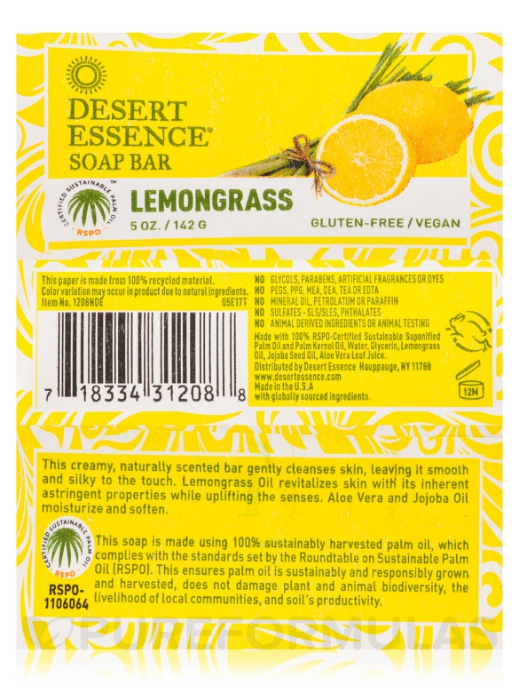 Lemongrass Soap Bar - 5 oz (142 Grams) - Alternate View 5