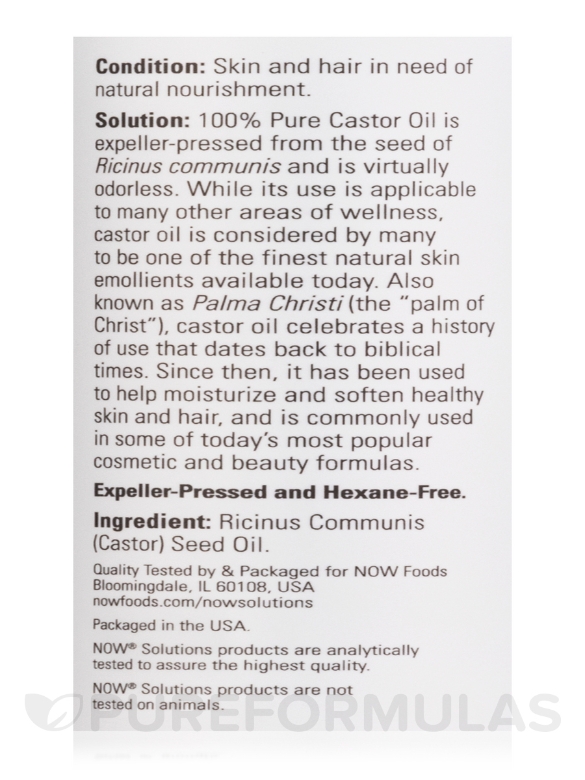 NOW® Solutions - Castor Oil - 16 fl. oz (473 ml) - Alternate View 3