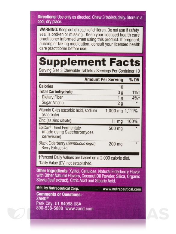 Immune Fast Sweet Elderberry - 30 Chewable Tablets - Alternate View 4