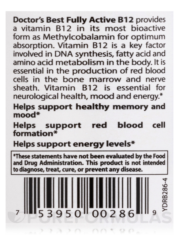 Fully Active B12 1500 mcg - 60 Veggie Capsules - Alternate View 4