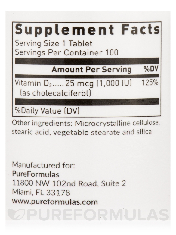 Vitamin D 1000 IU - 100 Tablets - Alternate View 5