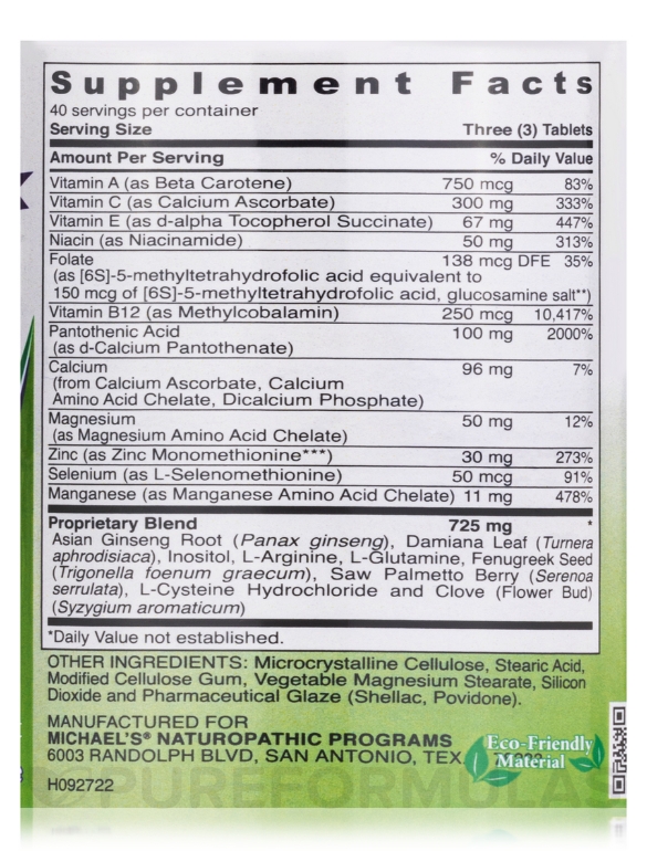 Male Reproductive Factors™ - 120 Vegetarian Tablets - Alternate View 4